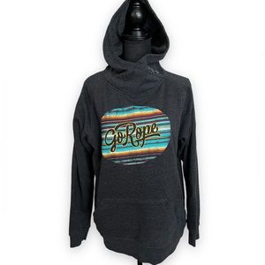 Go Rope gray pullover hooded sweatshirt size XL